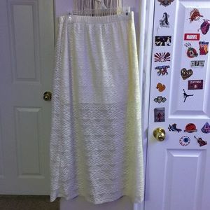 Floor-length tribal print skirt